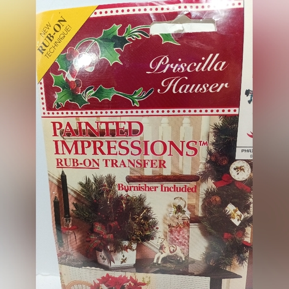 Priscilla Hauser Christmas Rub On Transfer Set of 2 Vintage NEW - Picture 6 of 7